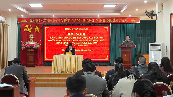 XÃ BẮC SƠN TỔ CHỨC HỘI NGHỊ LẤY Ý KIẾN CỬ TRI NƠI CÔNG TÁC ĐỐI VỚI NGƯỜI ĐƯỢC DỰ KIẾN GIỚI THIỆU ỨNG CỬ ĐẠI BIỂU HĐND CÁC CẤP