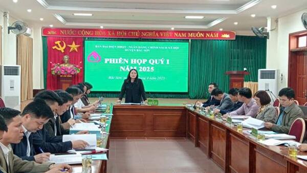 Ban đại diện Hội đồng quản trị NHCSXH huyện Bắc Sơn tổ chức Phiên họp Quý I năm 2025