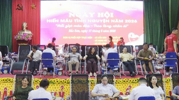 Cụm 06 xã thuộc Khu vực Bắc Sơn tham gia Ngày hội Hiến máu vượt chỉ tiêu