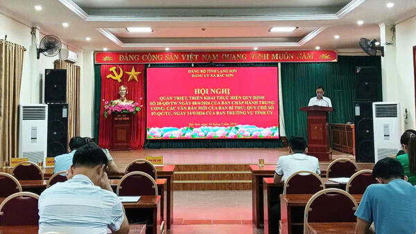 Đảng ủy xã Bắc Sơn tổ chức Hội nghị quán triệt, triển khai thực hiện quy định số 20-QĐ/TW ngày 08/4/2026 của Ban Chấp hành Trung ương; các văn bản mới của Ban Bí thư; Quy chế số 07-QC/TU, ngày 14/5/2026 của Ban Thường vụ Tỉnh ủy