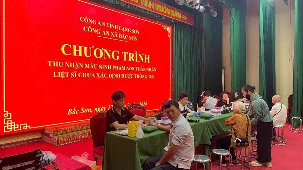 Công an xã Bắc Sơn chung tay thực hiện hành trình xác định danh tính các anh hùng liệt sĩ