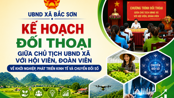 UBND xã Bắc Sơn ban hành Kế hoạch đối thoại giữa Chủ tịch UBND xã với hội viên, đoàn viên về khởi nghiệp, phát triển kinh tế và chuyển đổi số