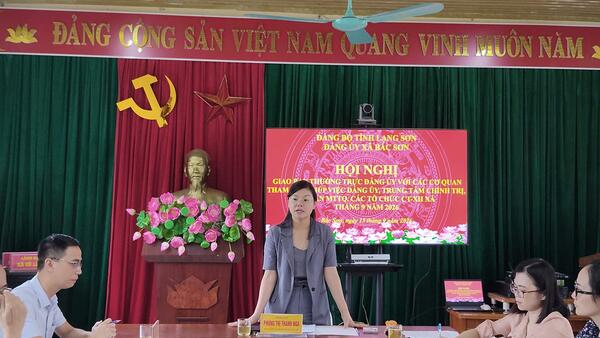 Thường trực Đảng ủy xã Bắc Sơn giao ban với các cơ quan tham mưu, giúp việc Đảng ủy, Trung tâm Chính trị, UBMTTQ và các tổ chức chính trị - xã hội tháng 9 năm 2026